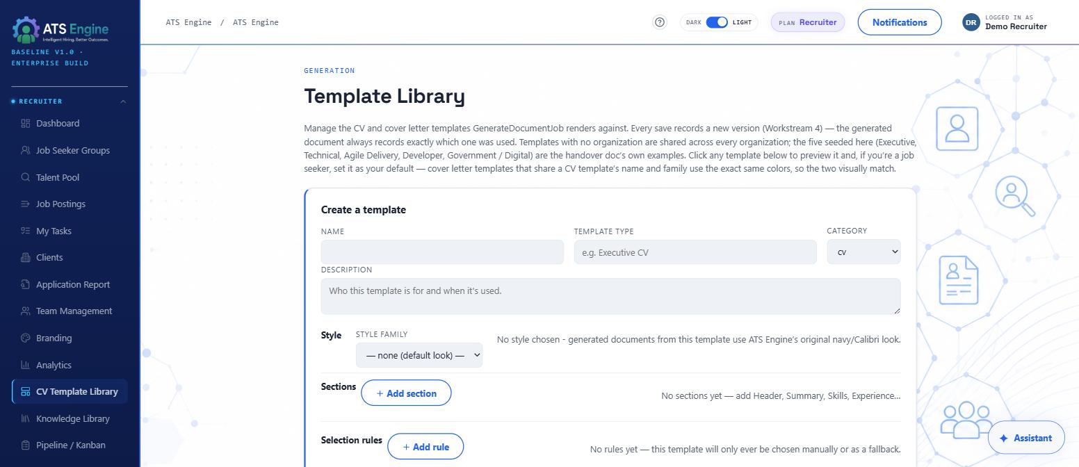 ATS Engine - CV Template Library