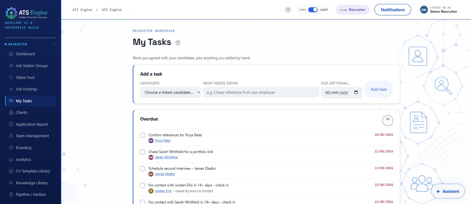 ATS Engine - My Tasks